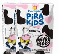 Bebida Láctea Piracanjuba PiraKids Milky Moo Chicletin